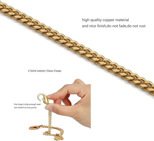 Miniatura 3 de Yichain Mini Nice - Correa de cadena de repuesto para bolso cruzado para hombro, accesorios (oro antiguo, 13 pulgadas)