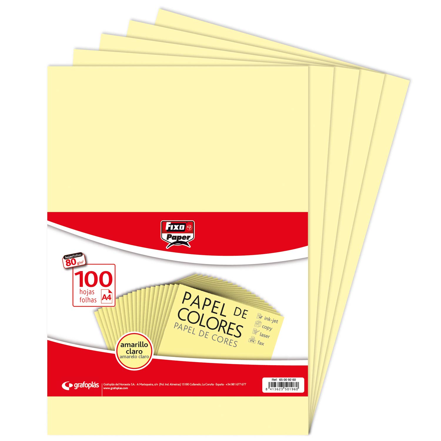 Fixo Sheets 80 g, Paper, Light Yellow, A4
