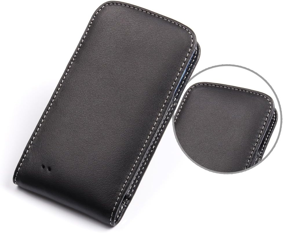 PDair Leather Case for Samsung Galaxy Note GT-N7000 / SGH-I717 - Book Type (Black/Red Stitchings)