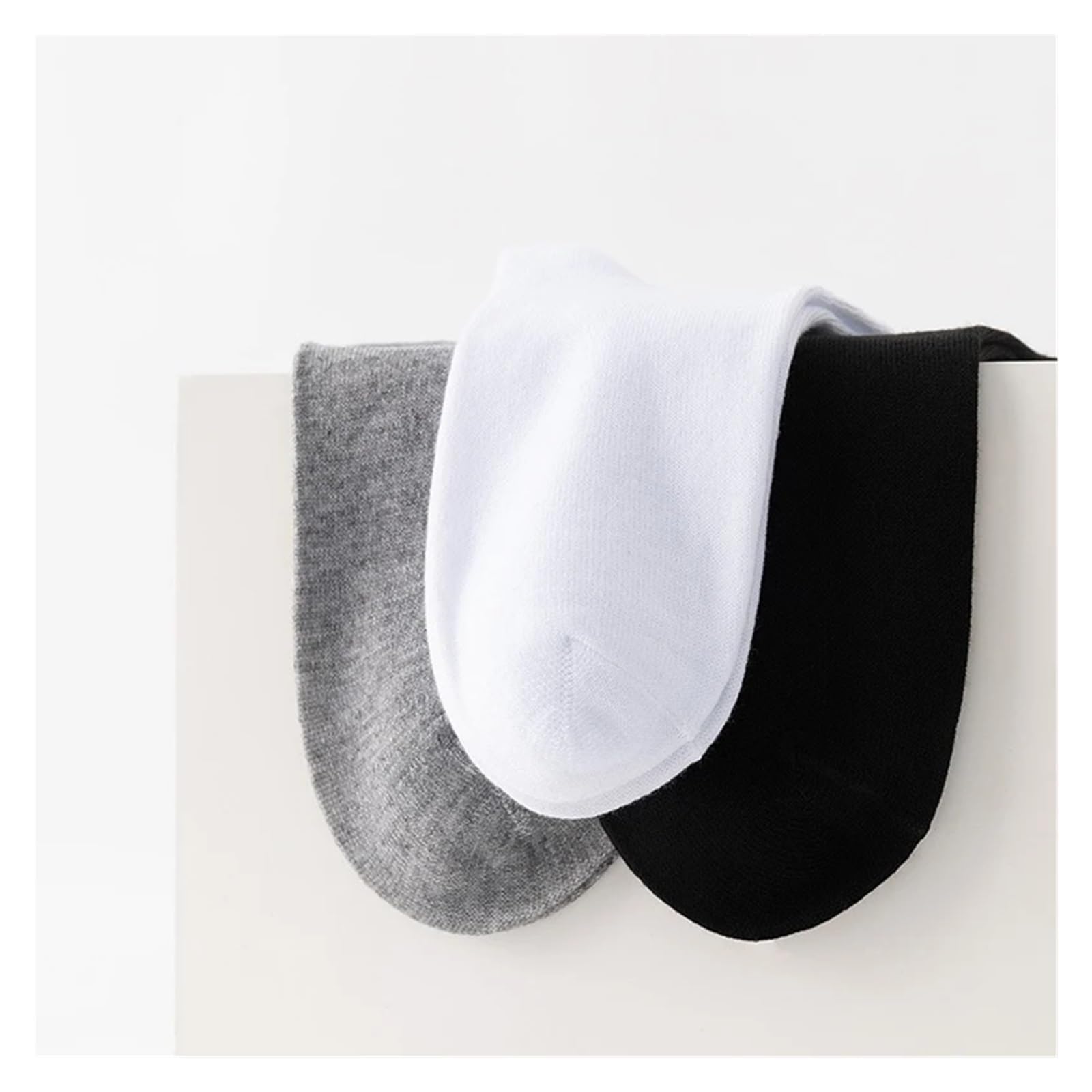 Socquettes Homme Lot de 10 paires chaussettes en coton respirantes for homme, couleur unie, noir et blanc, style décontracté, simple polyvalent, for le sport