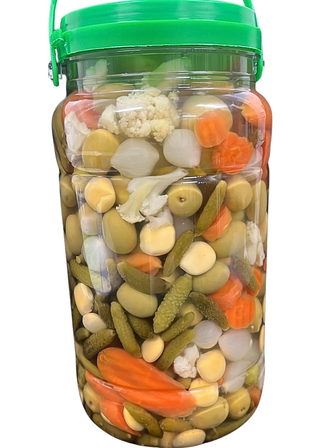 Cóctel de Aceitunas, Pepinillos, Cebollitas y Verduras - Bote 2,9kg (1,75kg Escurrido) - Mix Aperitivo Sabor Anchoa