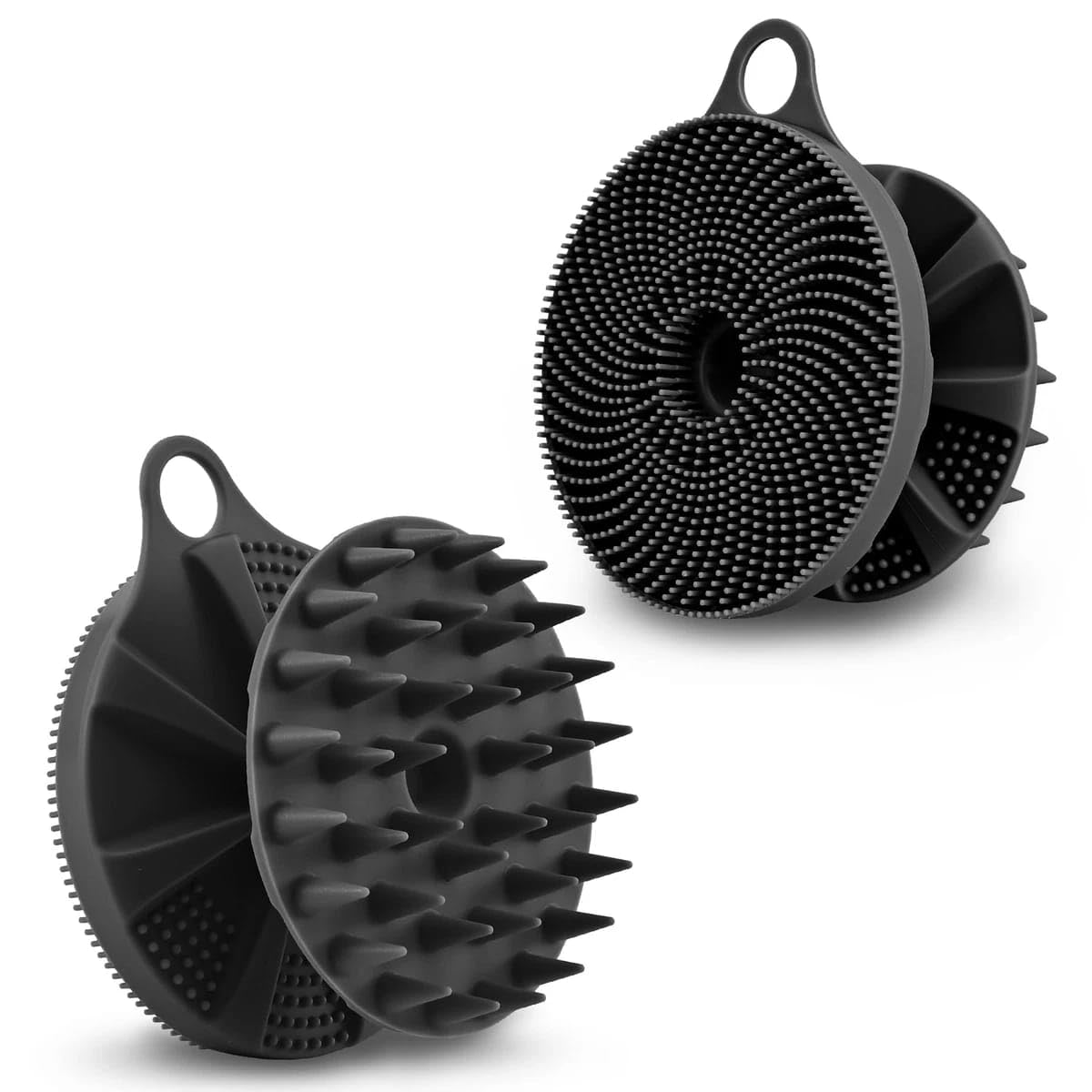 Silicone Scalp Massager Shampoo Brush for Hair Growth & Deep Cleansing – Soft Scalp Scrubber with Gentle Bristles for Dry & Wet Hair – Anti-Dandruff, Relaxing Head Massage Brush for Men, Women & Pets (Black).(Pack of 1)