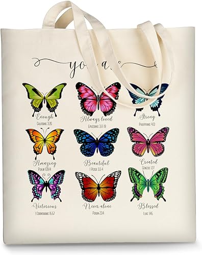 AUSVKAI Bolsa de lona estética linda para mujeres, bolsa de comestibles universitaria, tela de algodón, para la playa, regalo