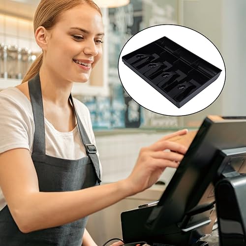 Miniatura 3 de Bandeja de efectivo, cajón de efectivo de cuatro rejillas, 4 billetes, 3 ranuras para monedas, bandeja para monedas, cajero, caja fuerte de