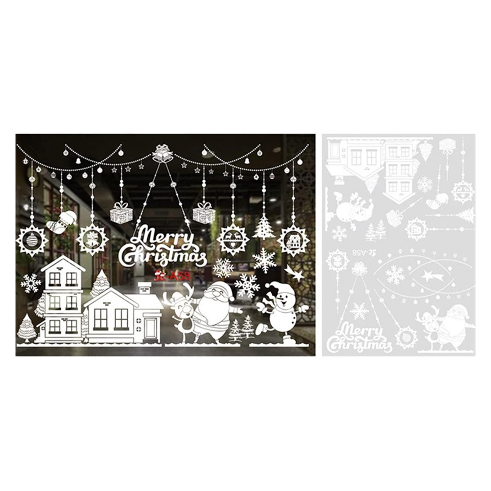Statische raamstickers / Kerst dorp 43 x 29 cm cm - Create & Joy
