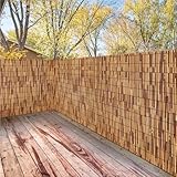 Natural Reed Fencing Rolls,6.5FT X 9.8FT Reed Screen Curtain Fence Covering Privacy for Outdoor Backyard Patio（Brown）