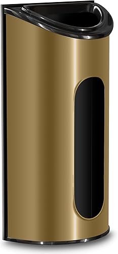 Miniatura 1 de Utopia Kitchen Soporte para bolsas de plástico y dispensador para bolsas de plástico, fácil de montar en la pared, acero inoxidable (dorado, mediano