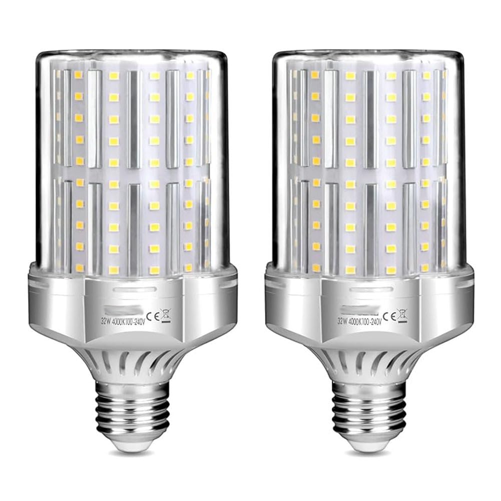 Genérico Bombillas LED de 32W, equivalentes a Bombillas incandescentes de 260W, Rosca Edison Grande E27, 3600Lm, 3000K Blanco cálido, Paquete de 2,Aylight White,B22Packof 2