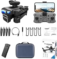 Vista 5 de Dron para adulto con SingleDual 1080P HD FPV Drone Control remoto Juguetes Dron ligero con brazos plegables