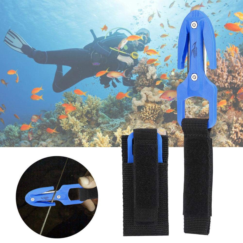 Tbest Sicherheit und Rettung Scuba Diver Twin Line Cutter mit Hartplastikscheide ABS Tauchen Schneidmesser Tauchen Hand Line Cutter Tauchen Secant Schneidmesser Unterwasser