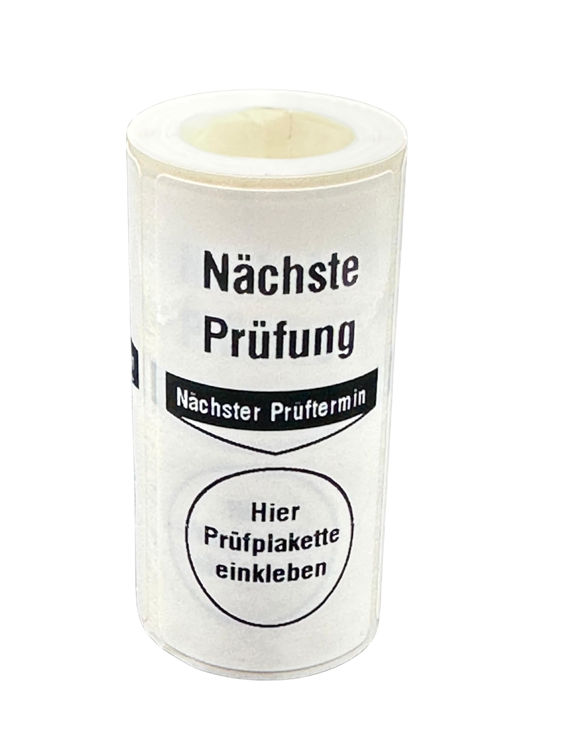 Grundplakette, Prüfetiketten, Nächste Prüfung Prüfplaketten, 68x34mm, PE-Folie weiß, selbstklebend, Grundetikett Prüfplaketten (500 Etiketten/Rolle)
