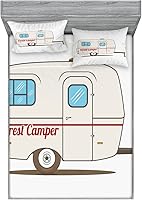 Vista 52 de Lunarable Grey Fitted Sheet & Pillow Sham Set, Pattern with Random Footprints Paw Traces Pet Legs Friendly Cats and Dogs, Decorative Printed 3 Piece