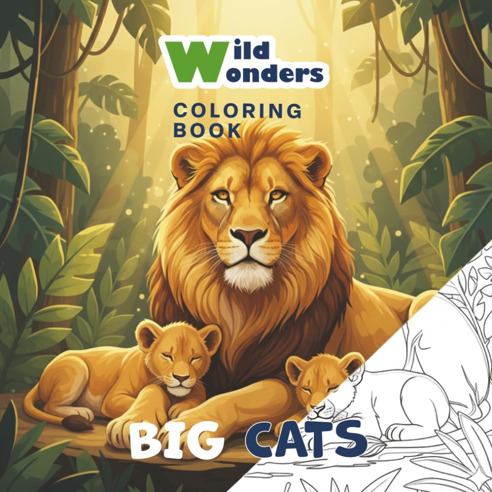 Wild Wonders: Big Cats - Coloring Book