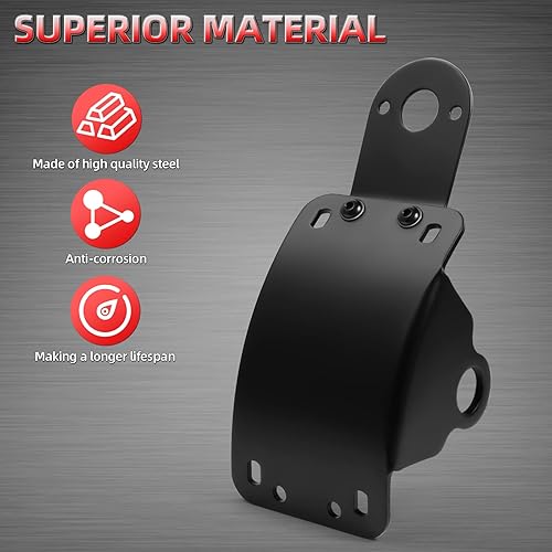 Miniatura 4 de Amazicha Soporte de placa de matrícula de 1 pulgada para motocicleta, soporte de placa de matrícula de montaje lateral curvado compatible con Harley