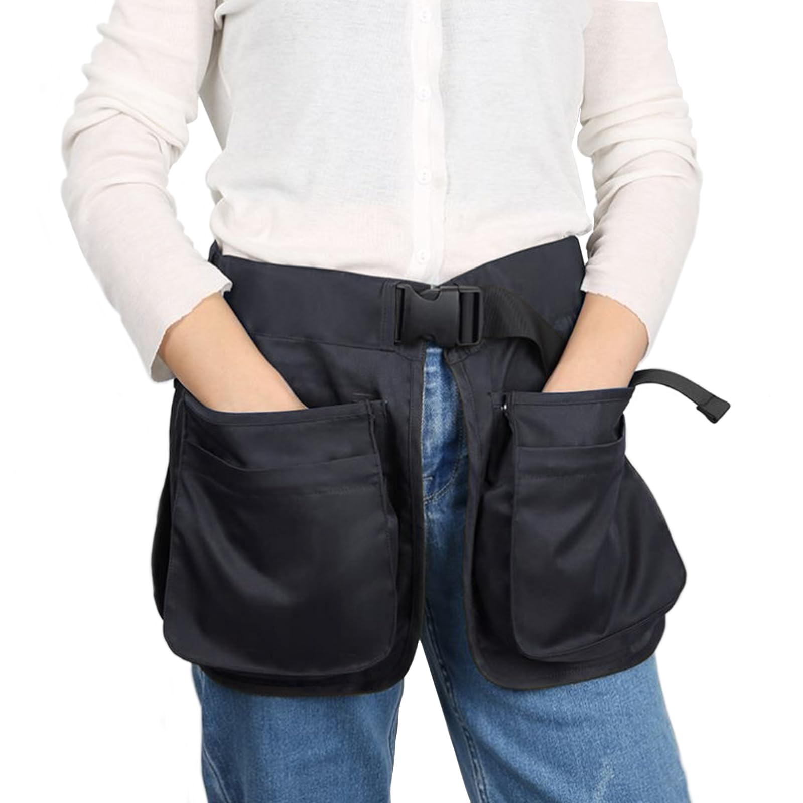 Multi-Pocket Waist Belt Tool Apron Bag for Men/Women, Adjustable Belt Apron for Pet Trainer Garden Tools Organizer, Waiter - Image 2