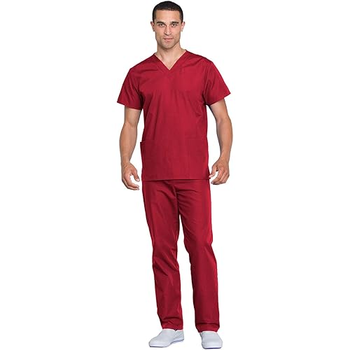 Cherokee womens Unisex Scrub Top and Scrub Pant Set