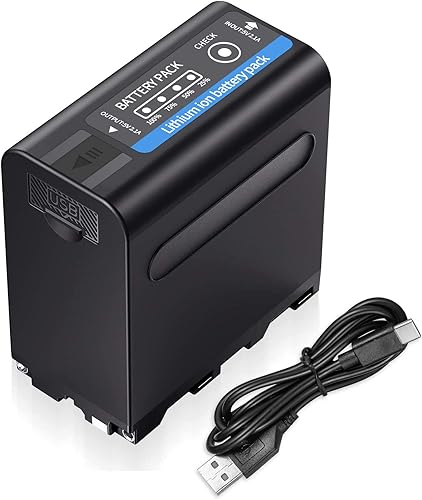 Binval Batería para Sony NP-F970, NP-F975, NP-F960, NP-F950, NP-F930, NP-F550, Paquete de baterías multifunción con salida USB para teléfonos