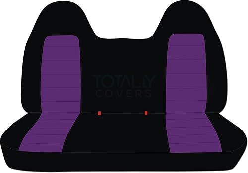 Miniatura 6 de Fundas de asiento de auto para camioneta en dos tonos (banco liso delanterotrasero) con dos reposacabezas separados (21 colores), Negro y carbón