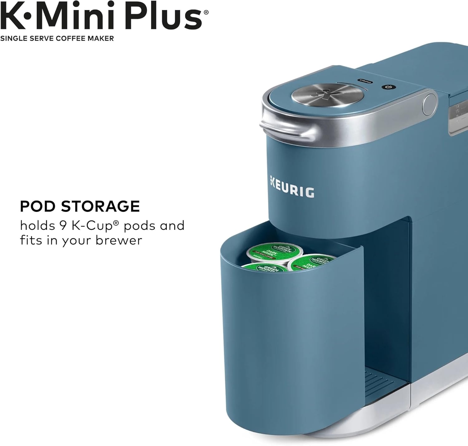Keurig K-Mini Plus Maker Single Serve K-Cup Pod Coffee Brewer, Comes with 6 to 12 Oz. Brew Size, Storage, and Travel Mug Friendly, Cardinal Red (Renewed)