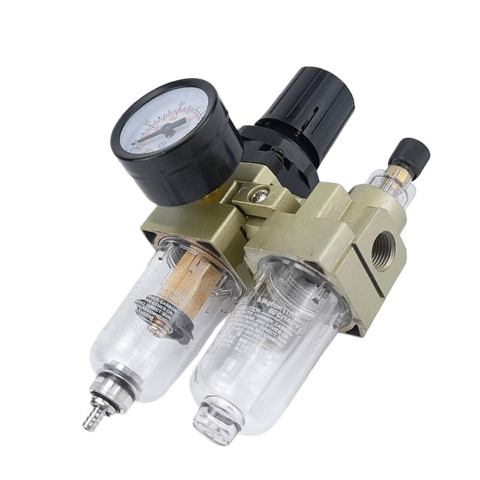 Jwvialel Ac3010-03 Ac2010-02 Frl Air Compressor Filter Regulator Lubricator Combo Pneumatic Source Treatment Unit 1/4Inch–3/8Inch 1Pcs(,Copper Filter)