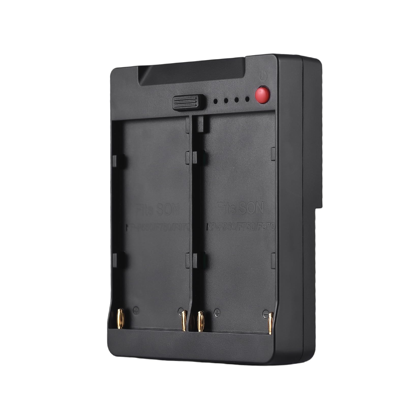 Jectse Convertidor de Batería de Doble Ranura con Montaje NP a V con Interfaces de Salida Versátiles, Material ABS Liviano, Adecuado para Cámaras y Luces LED