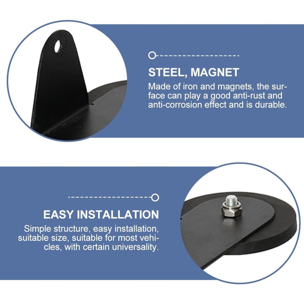 Magnetische Montagehalterung für Autodach aus Stahl Schwarz Rostfrei und Formbeständig für Autodach Lichtleiste bei Fahrzeugmodifikation