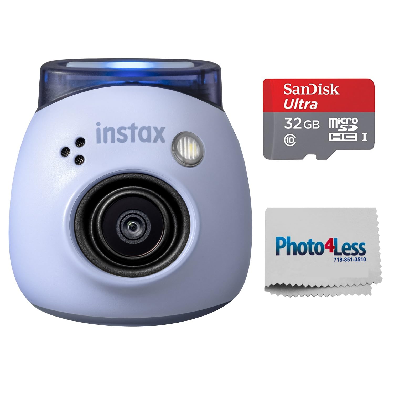 Fujifilm Instax PAL Digital Camera - Lavender Blue, Bundle with 32GB Micro SD Card