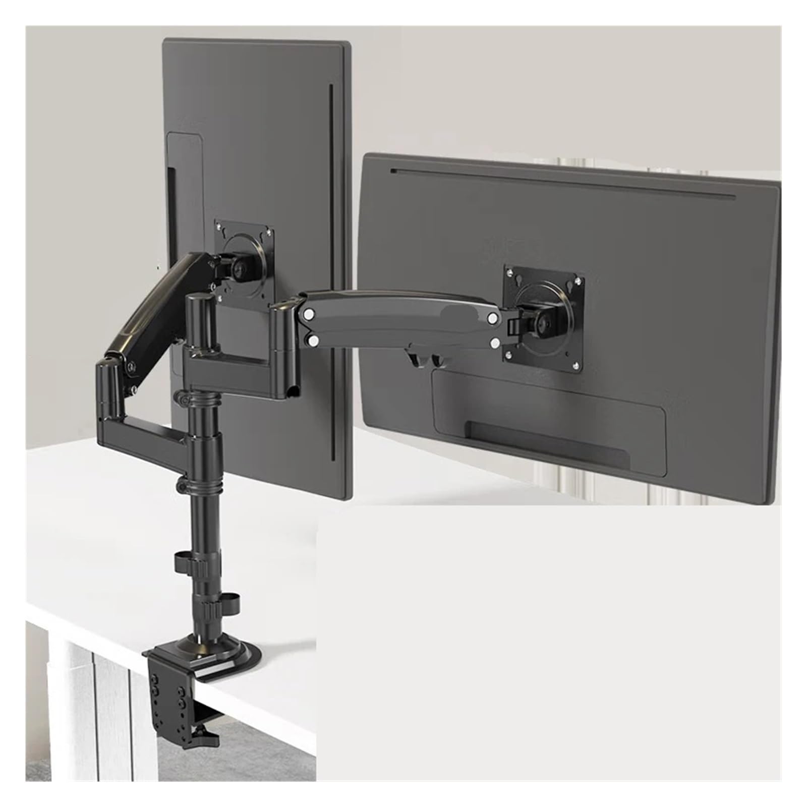 TKJfdTY H180 17-Inch-27-Inch Dual Monitor Table Stand Gas Spring Full Motion Lcd Tv Stand 2-9 Kg Double Arm Clamp Stand，2 9KG H160