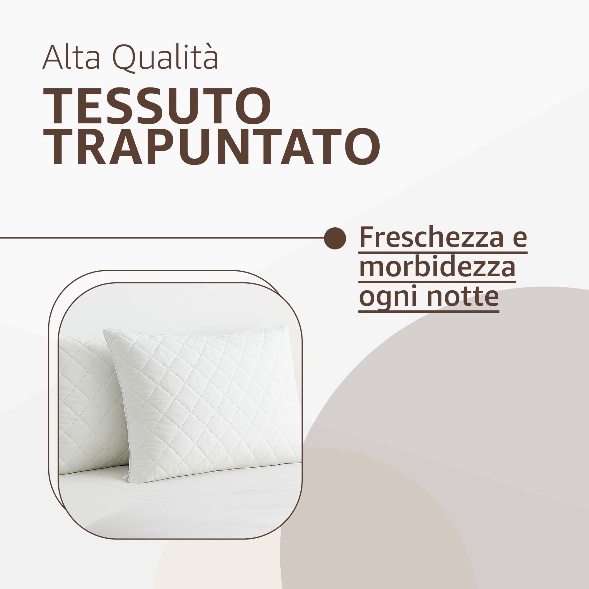 SONIT - Set 4 Copricuscini Trapuntati con Cerniera 50x80 cm, Federe Copriguanciale Antiacaro Anallergiche, Protezione Cuscino Letto con Zip Invisibile, Copricuscino Traspirante Lavabile