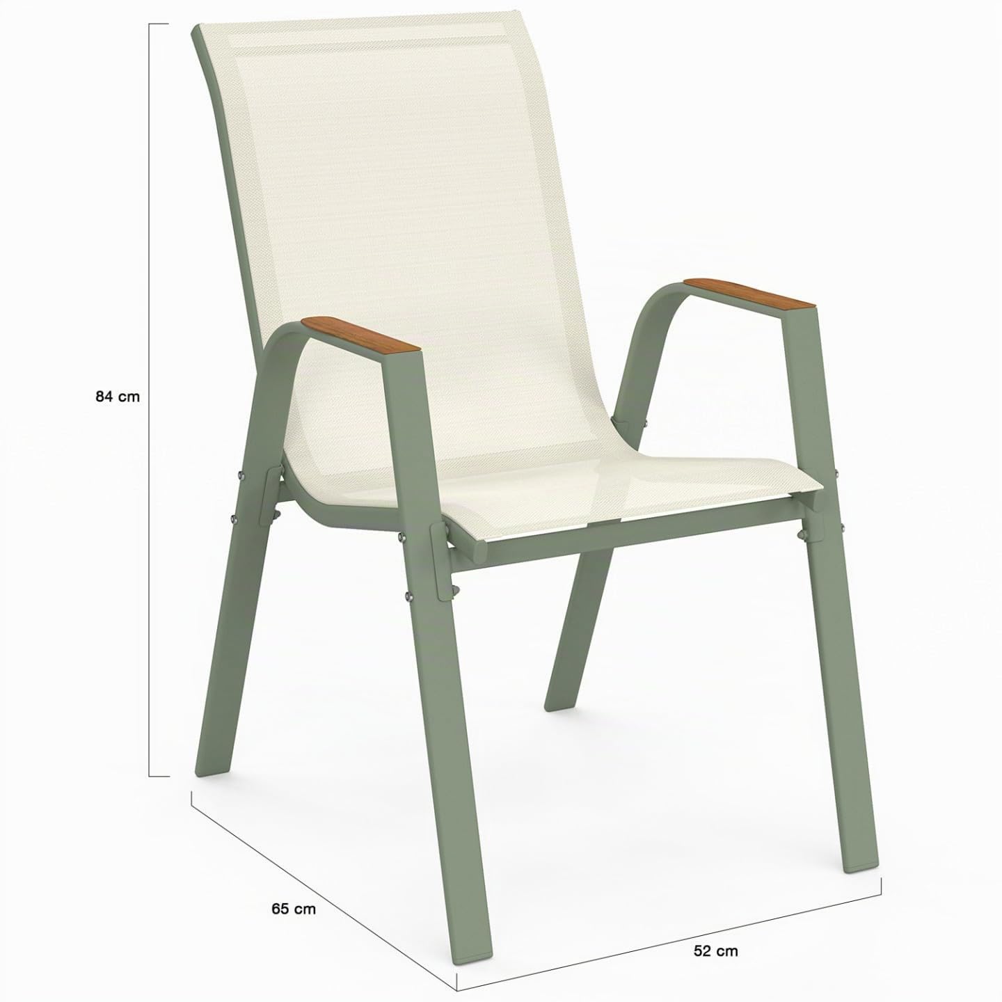 IDMarket - Lot de 6 chaises de Jardin NOUMEA empilables Vert et Bois