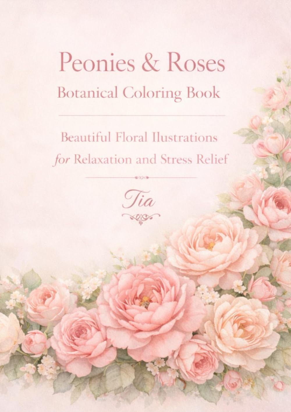 Peonies & Roses Botanical Coloring Book: Beautiful Floral Illustrations for Relaxation and Stress Relief