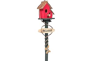 Sturdy Home Décor BESPORTBLE Metal Pole Wood Birdhouse Stand Decor