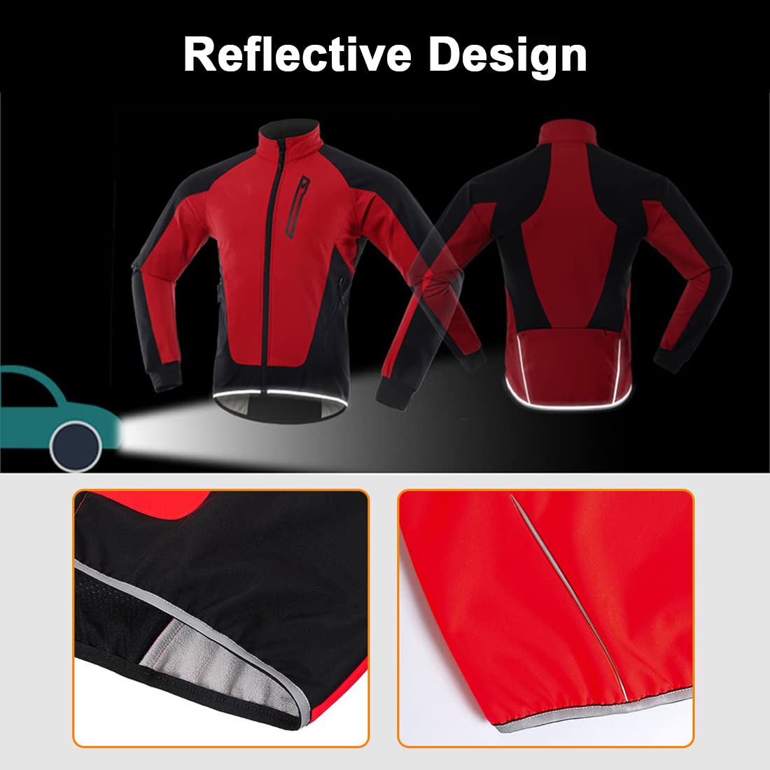ENPAP Chaqueta de Ciclismo Mujer Invierno Térmica Softshell Chamarra Bicicleta Mujer Reflectante Chamarra Deportivo MTB Impermeable Chaqueta para Correr a Prueba de Viento