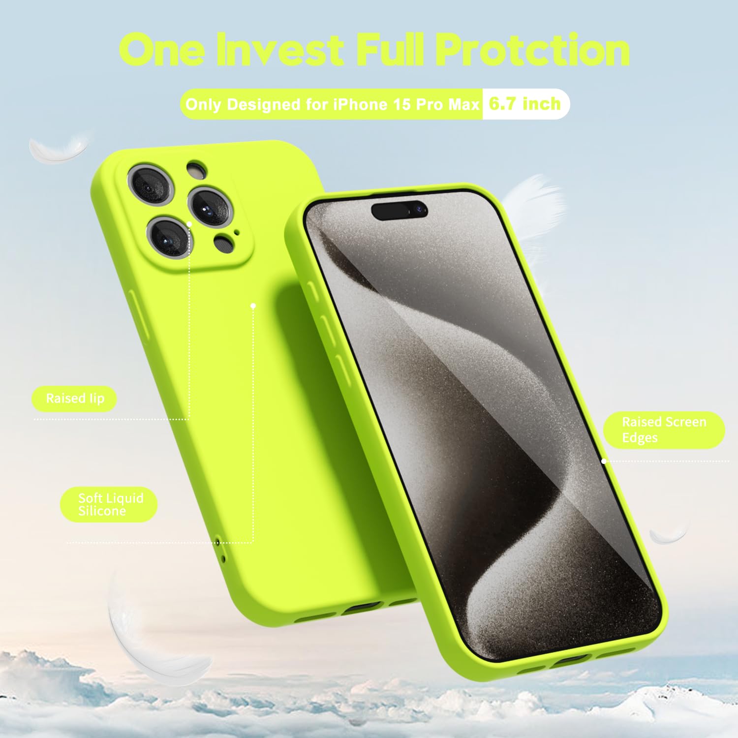 oakxco for iPhone 16 Pro Max Case Liquid Silicone, Soft Rubber Gel Elegant Aesthetic Basic Simple Cover, Cute Thin Slim TPU Matte Solid Color Plain Smooth Case for Women Girl, Light Pink — view 1345