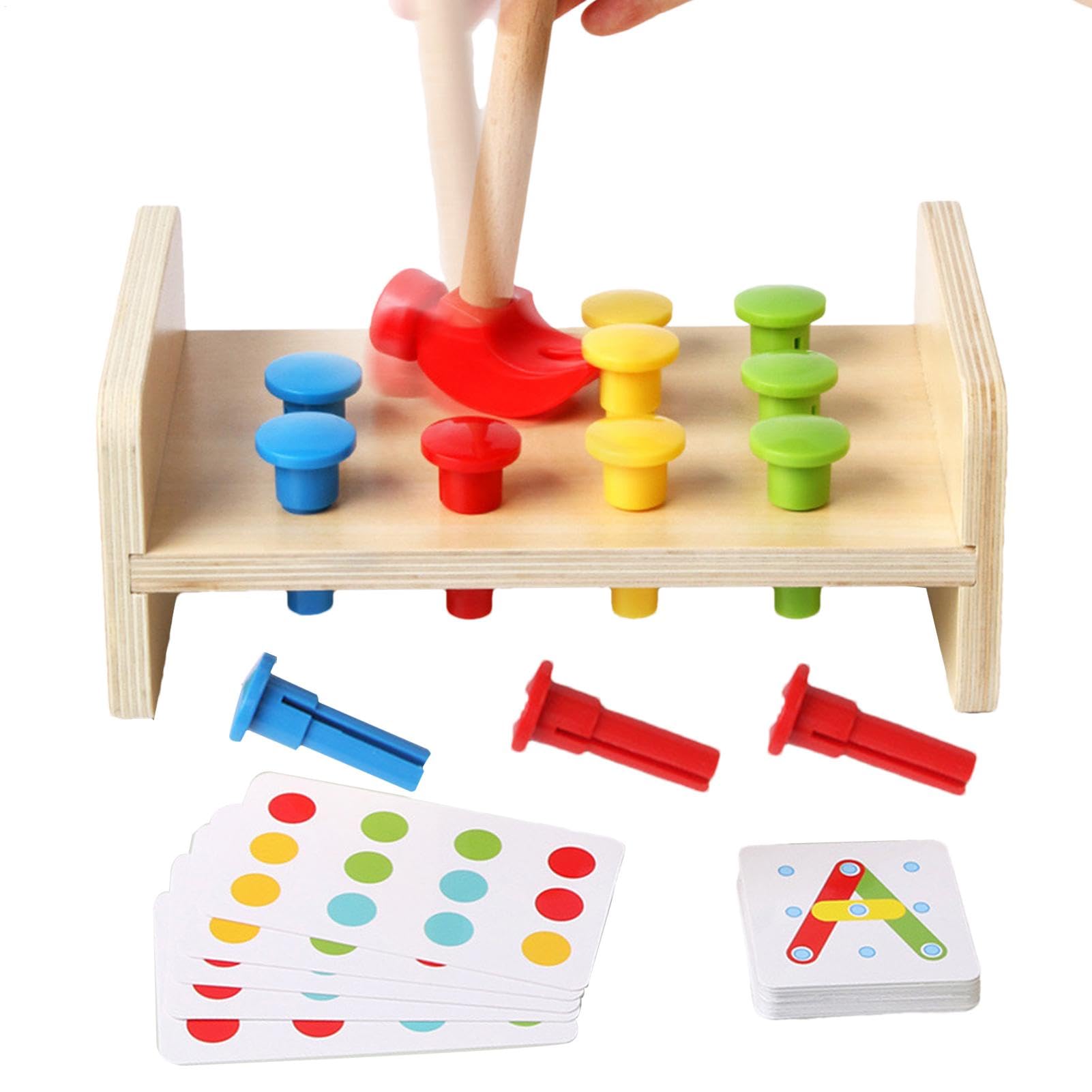 para Martillo y Clavos, Banco de martilleo de Madera, de martilleo para, Material de Madera, Educativo para Pascua, Navidad, cumpleaños