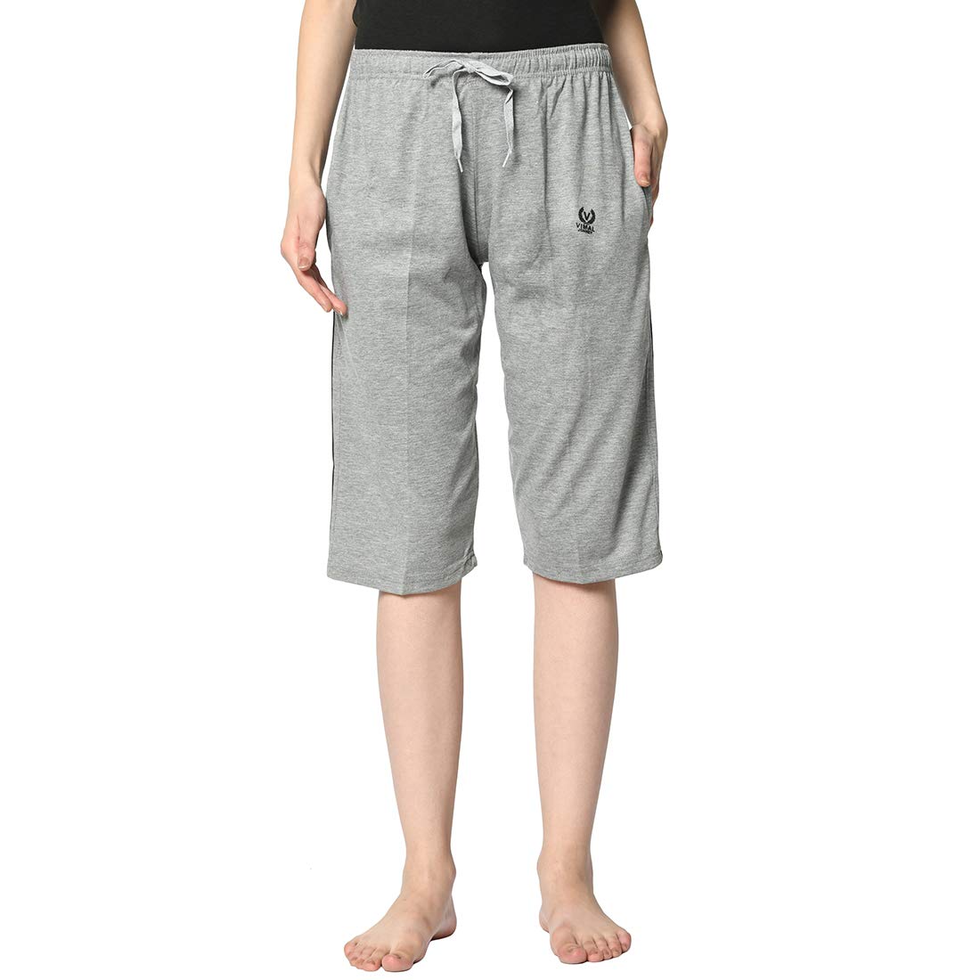 Women's Cotton Three Fourth Capri Shorts with Side Pockets |Women's Casual Shorts-C2__MLG__01-P-image-20