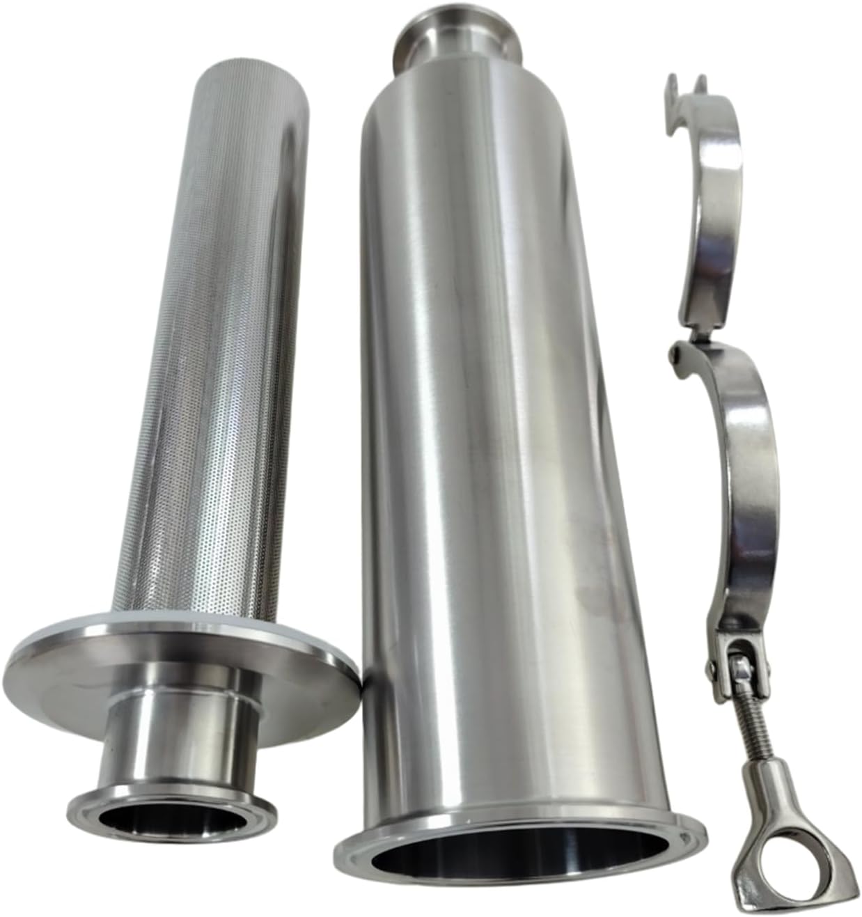 Minxi 1.5" Tri Clamp Straight Wort Strainer, 0.5mm Perforated Screen, Stainless Steel 304 (1.5" tri clamp)