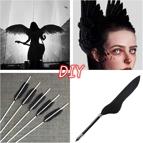 Miniatura 5 de 50 plumas de color rojo rosa con 10  12 pulgadas, hermosas plumas para manualidades (10.2-12.2 in), pluma de ganso natural bilateral de gran tamaño,