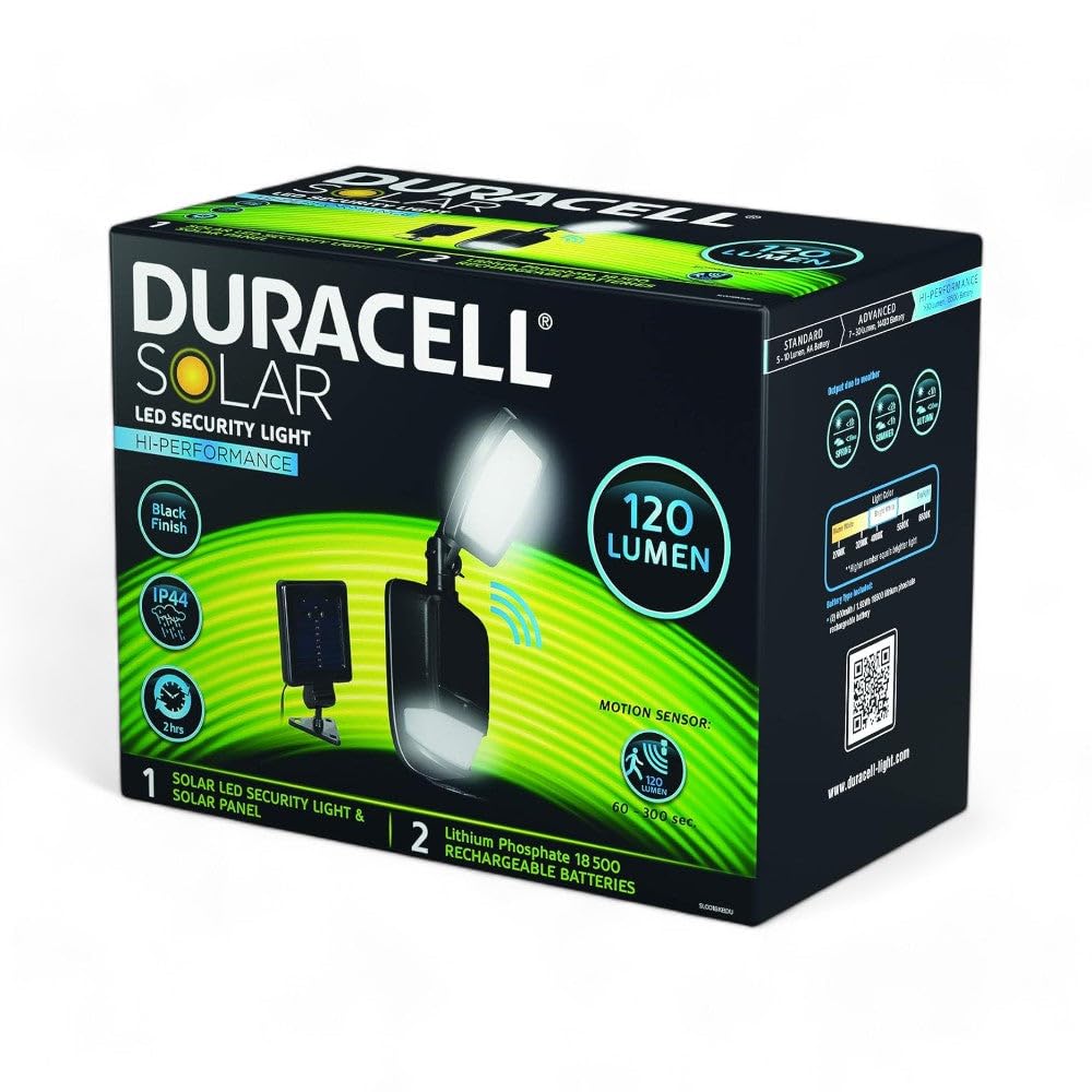 Faretto led regolabile con sensore di movimento e pannello solare 120 lumen