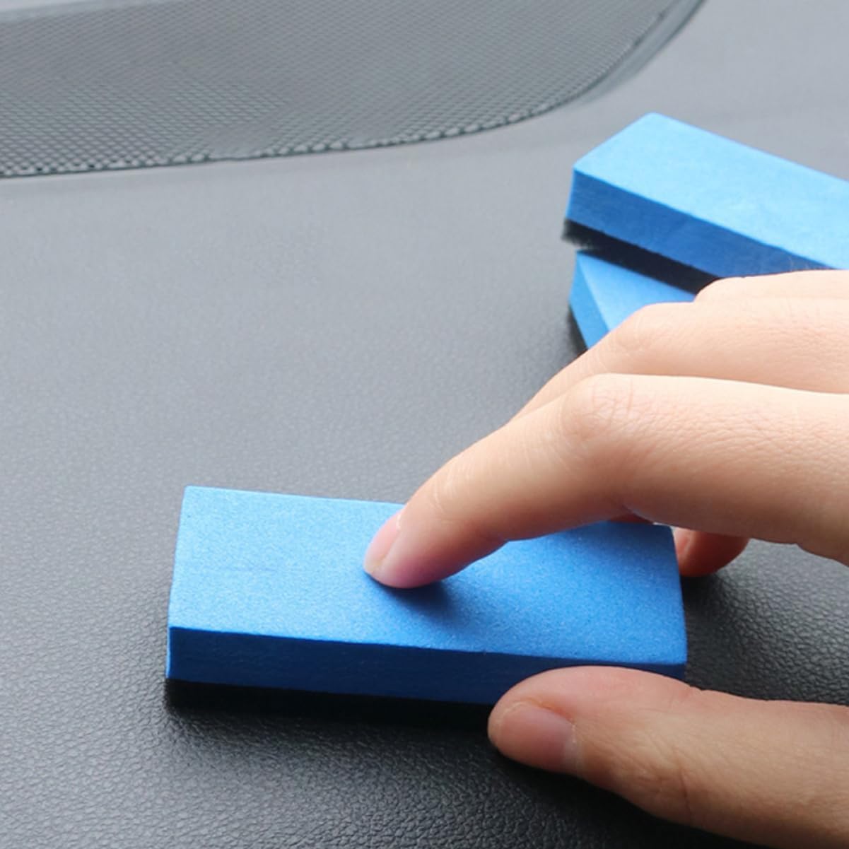 Luxshiny 10pcs Dual Sided Wax Sponge Applicators for Car Cleaning and Polishing Reliable and Durable Shine Pads for Waxing Buffing and Detailing Automotive Surfaces