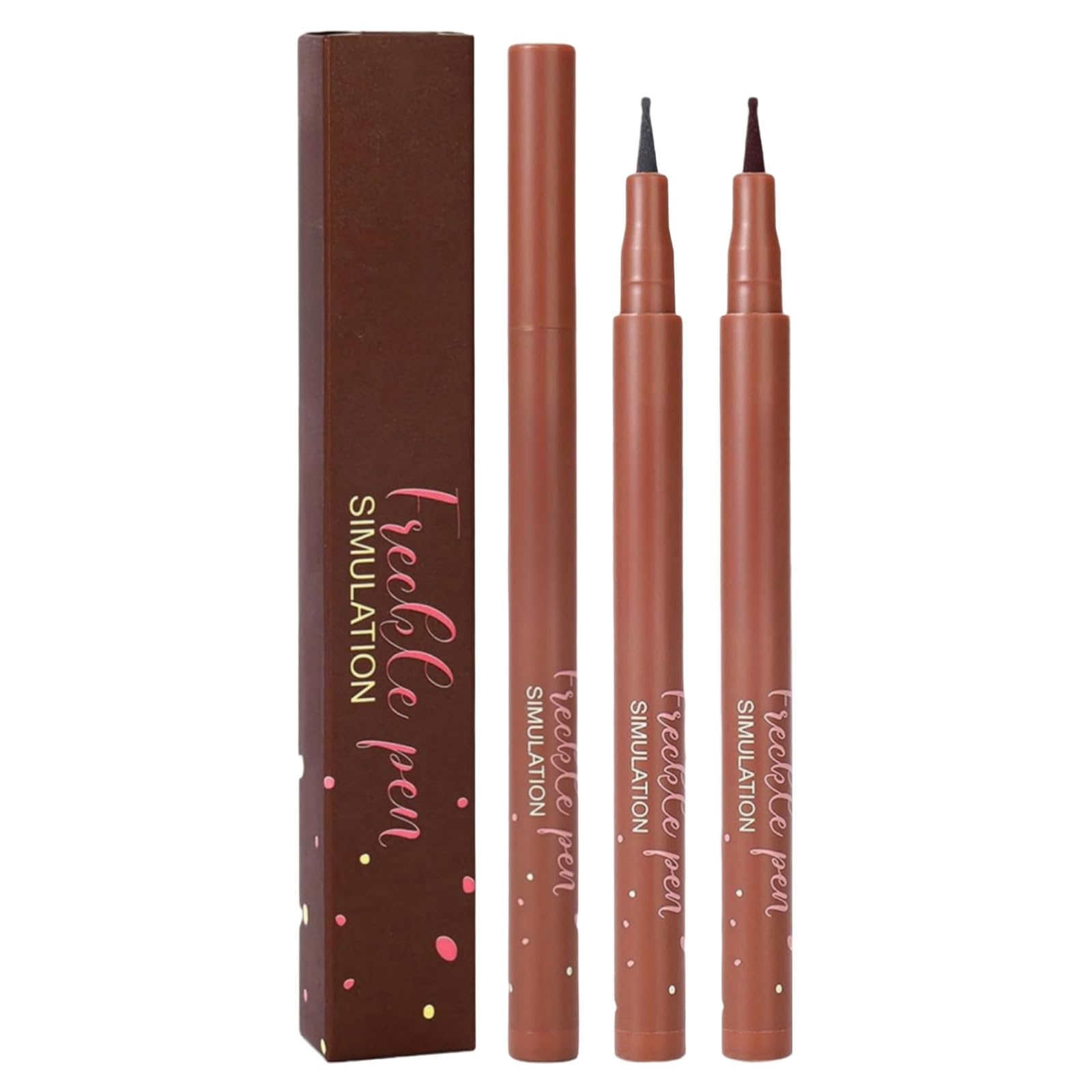 Haiyox 2PCS Freckle Pen, Natural Lifelike Freckle Makeup, Waterproof Long Lasting Quick Dry, Easy To Color