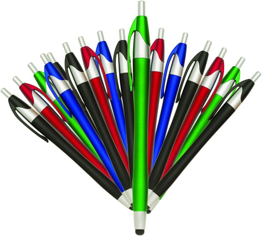 WHOLESALE BULK PENS"CONTOUR COLLECTION'' RETRACTABLE BALLPOINT STYLUS PENS"THE iSLIMSTER'' 25 PACK (5271)