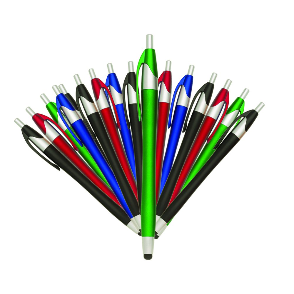 WHOLESALE BULK PENS"CONTOUR COLLECTION'' RETRACTABLE BALLPOINT STYLUS PENS"THE iSLIMSTER'' 25 PACK (5271)