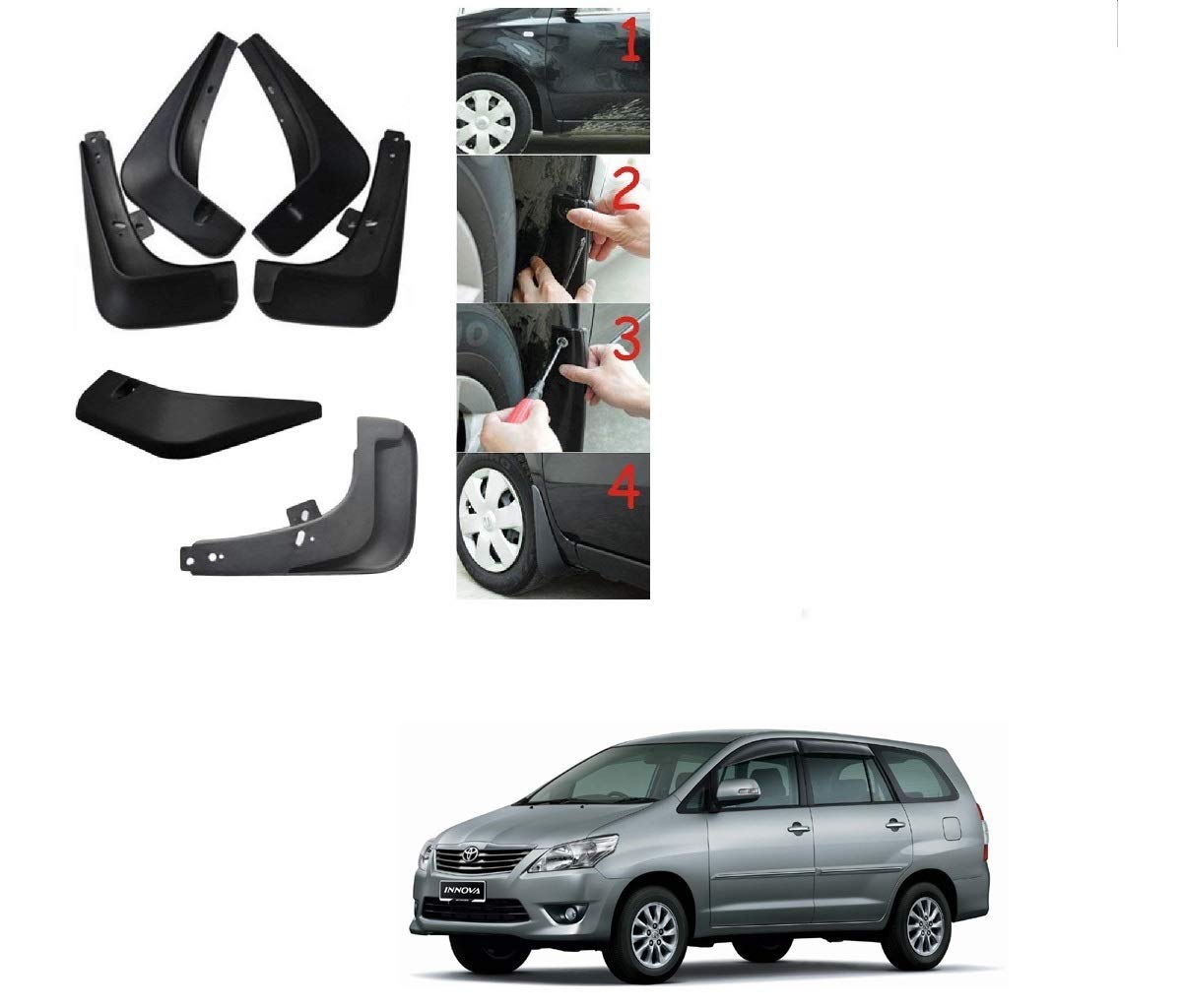 Kozdiko Car O.E Type Mud Guard Flaps for Toyota Innova