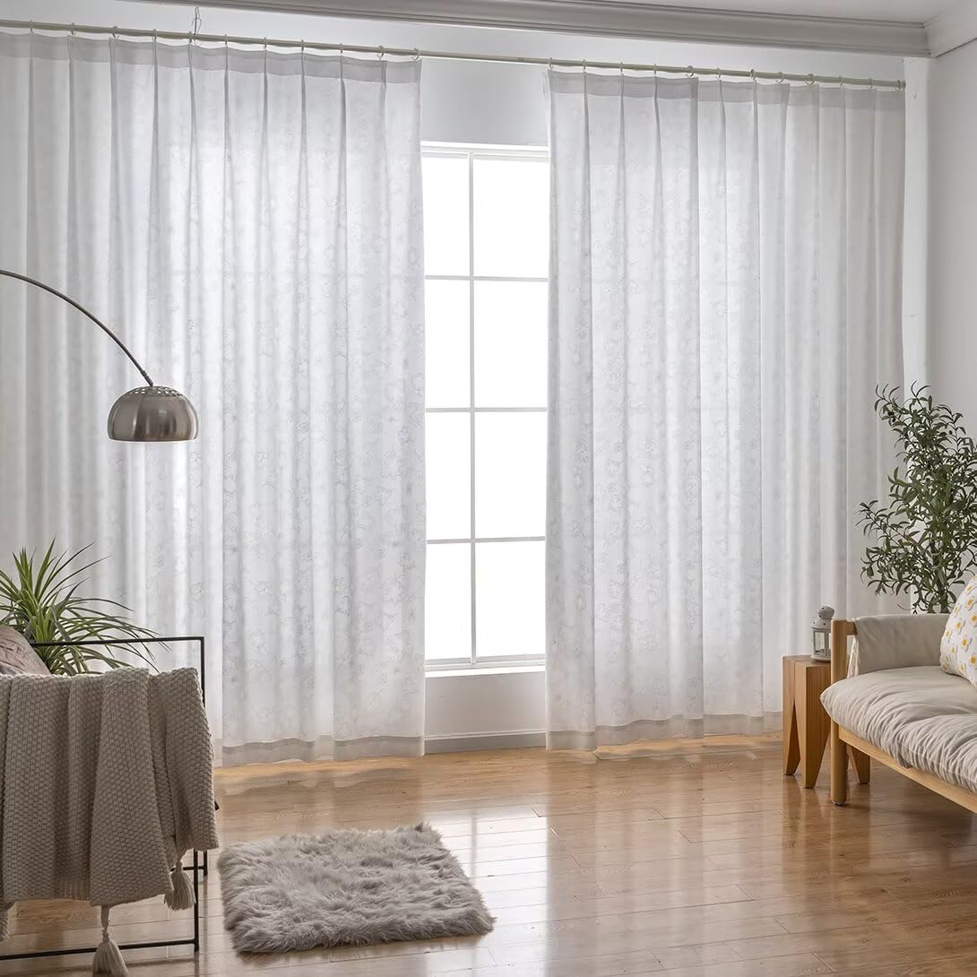 Amazon｜NEKOHASHI レースカーテン 遮光 夜も透けない 丈183cm 幅190cm