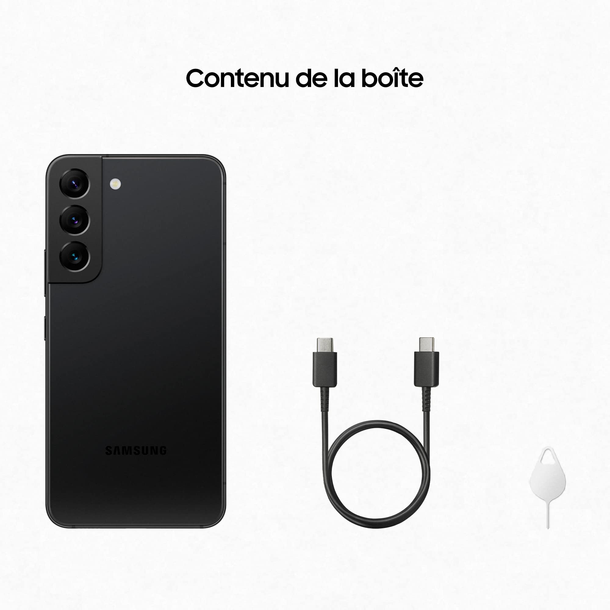 Samsung Galaxy S22, Téléphone mobile 5G 128Go Noir, Carte SIM non incluse, smartphone Android, Version FR