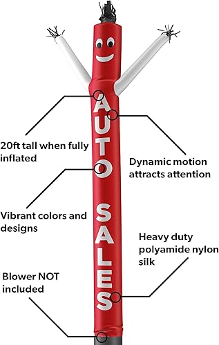 Miniatura 3 de LookOurWay Accesorio inflable de tubo para hombre "AUTO SALES" Air Dancers, 20 pies (sin soplador)