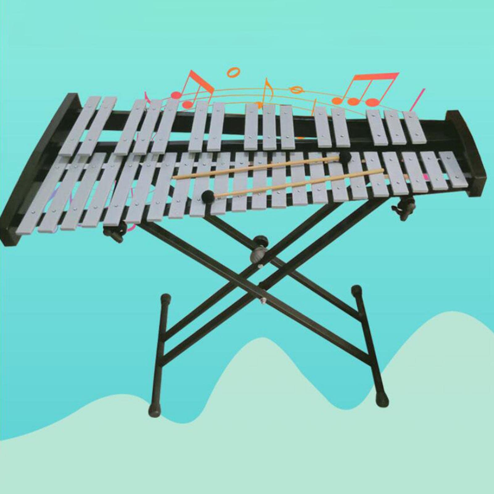 Strumento Musicale Giocattolo Professionale in Metallo Xilofono a 37 Note per
