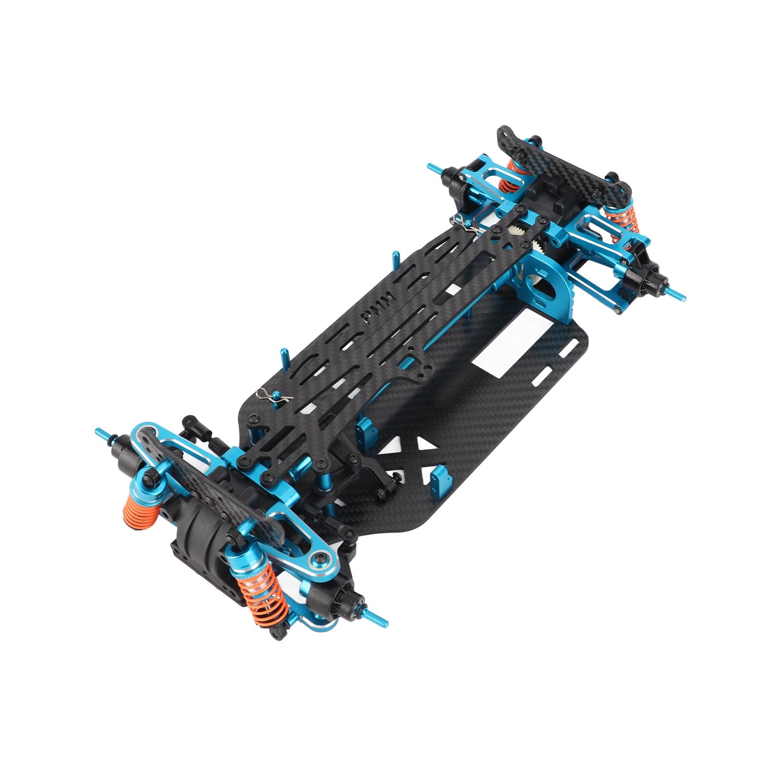 Parachoques de chasis de fibra de carbono para modelo de coche TT01 1/10 RC, aleación de aluminio y negro