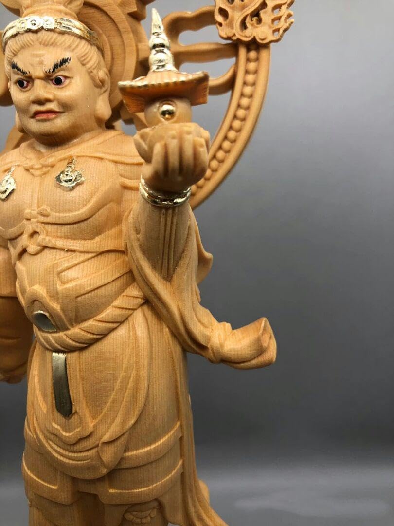Amazon｜仏像立像 毘沙門天 切金 木彫仏教 精密彫刻 極上品 仏像立像 